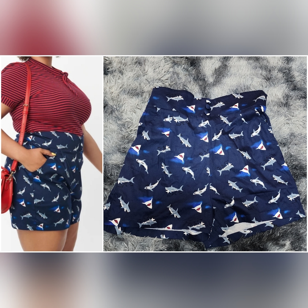 UV Shark print shorts